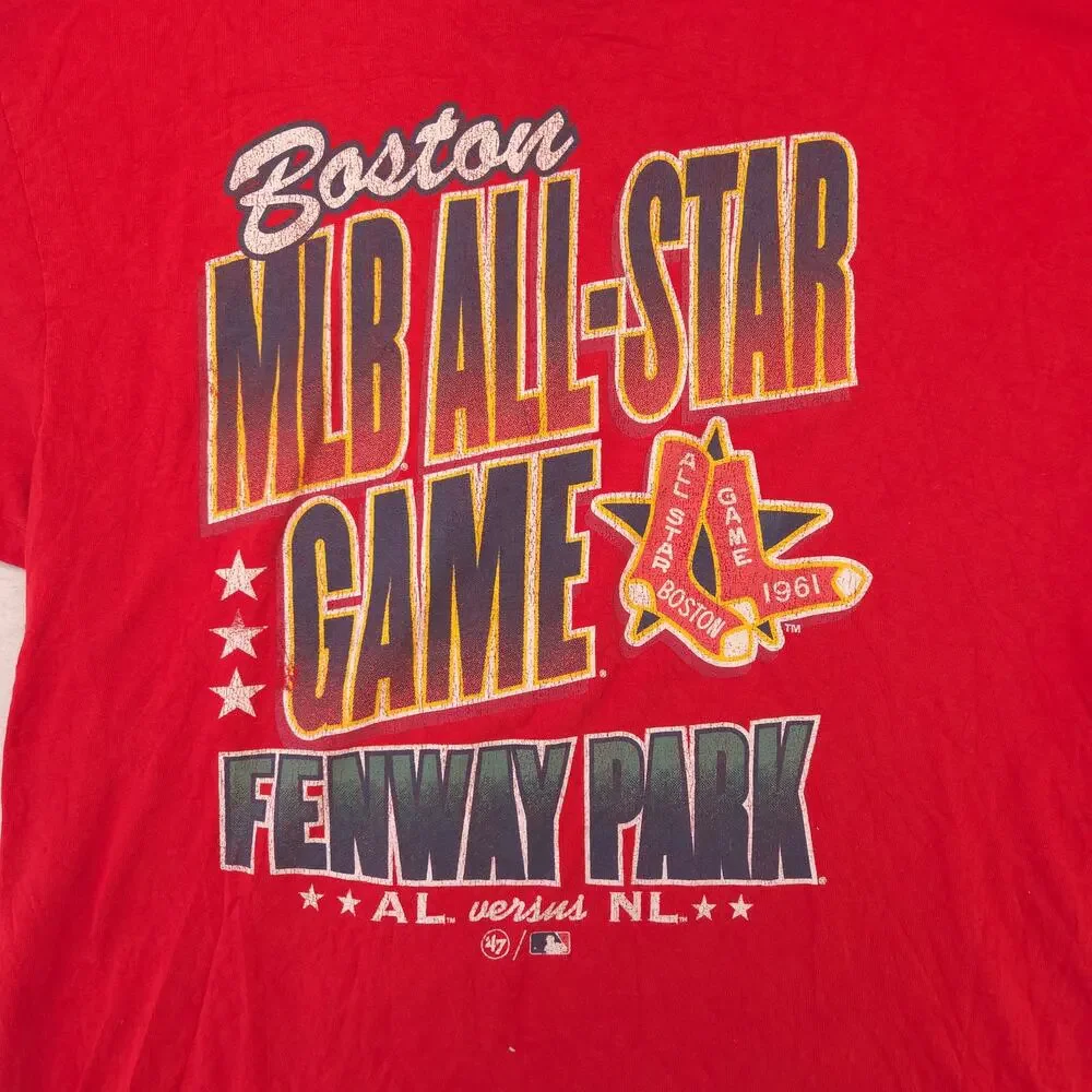 47 Boston Red Sox Crew Neck Short Sleeve Baseball T Shirt Mens Size 2XL Red